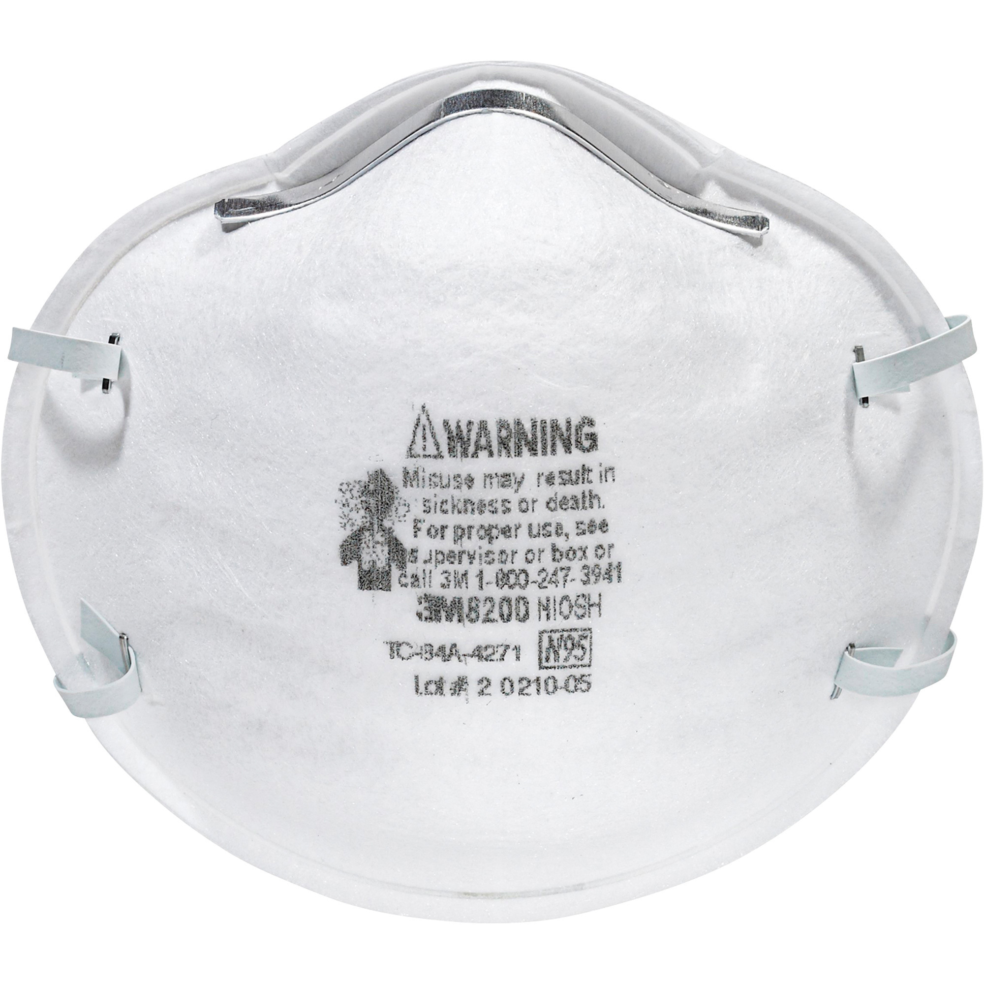 3M Sanding & Fiberglass Respirators, 20-Pk., N95, NIOSH Approved, Model# 8200HB3-A